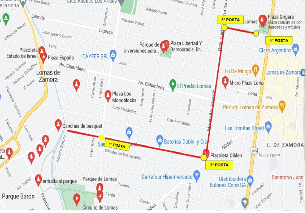 mapa procesion Corpus
