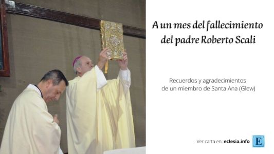 Carta al cumplirse un mes del fallecimiento del padre Roberto Scali