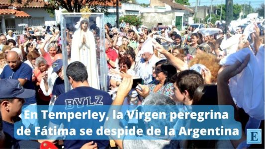 En Temperley, la Virgen peregrina de Fátima se despide de la Argentina