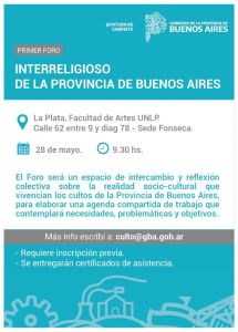 Se realiza el “Primer Foro Interreligioso de la Provincia de Buenos Aires”